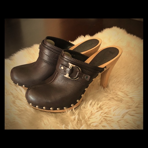 🌺 Christian Dior Brown High Heel Clogs size US 9 - Picture 1 of 8